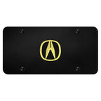 Gold Logo on Black License Plate - Officially Licensed for Acura