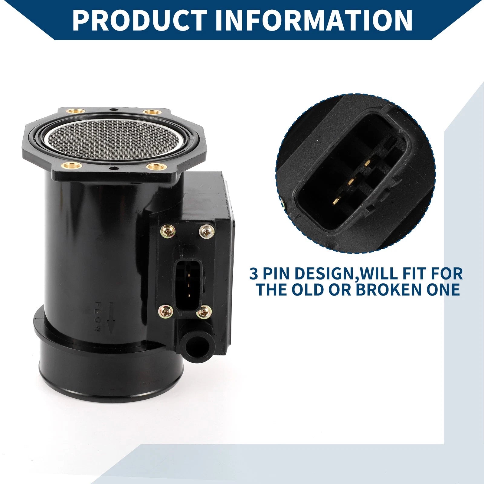 Mass Air Flow Sensor Assembly for Nissan Sentra L4 1.6L (1995–1999) No.226800M605