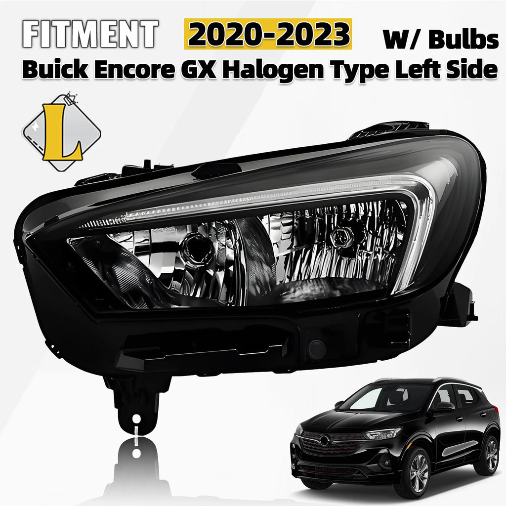 Halogen Headlight with LED DRL for Buick Encore GX (2020–2023) - Left Driver
