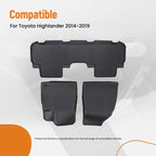 All Weather Floor Mats Liner for Toyota Highlander (2014–2019) Black TPE Rubber