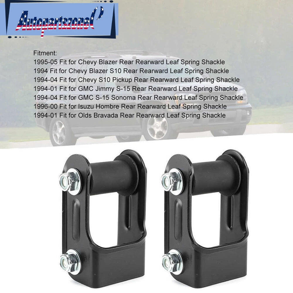 Set of 2 Rear Leaf Spring Shackles for Chevy Blazer S10 GMC Jimmy S15