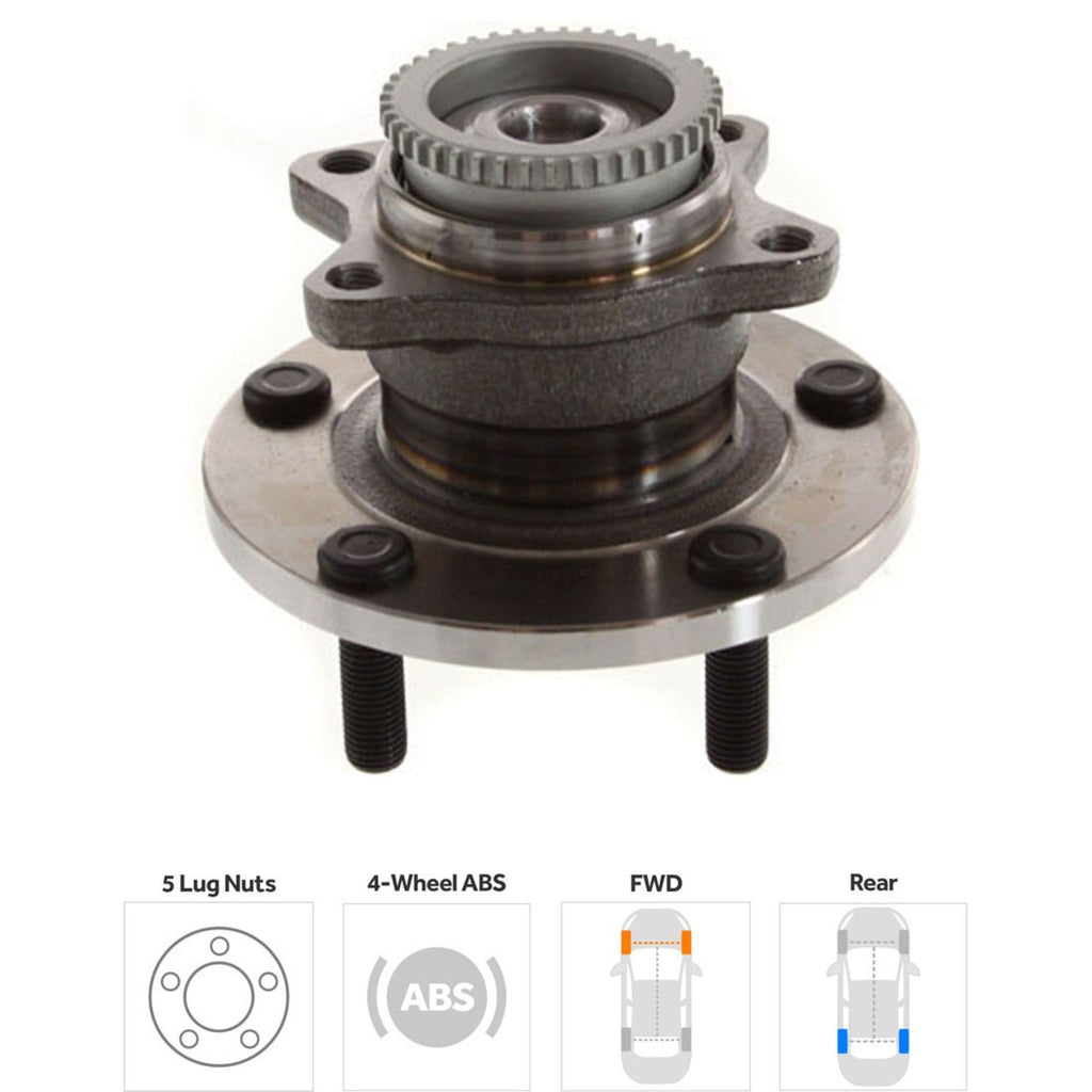 Set of 2 Wheel Hubs for Mitsubishi Galant (2004–2012) Rear with Bearing