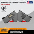 Sunvisor & Extension Covers for Ford F250 F350 F450 (1999–2007) Med Flint Gray