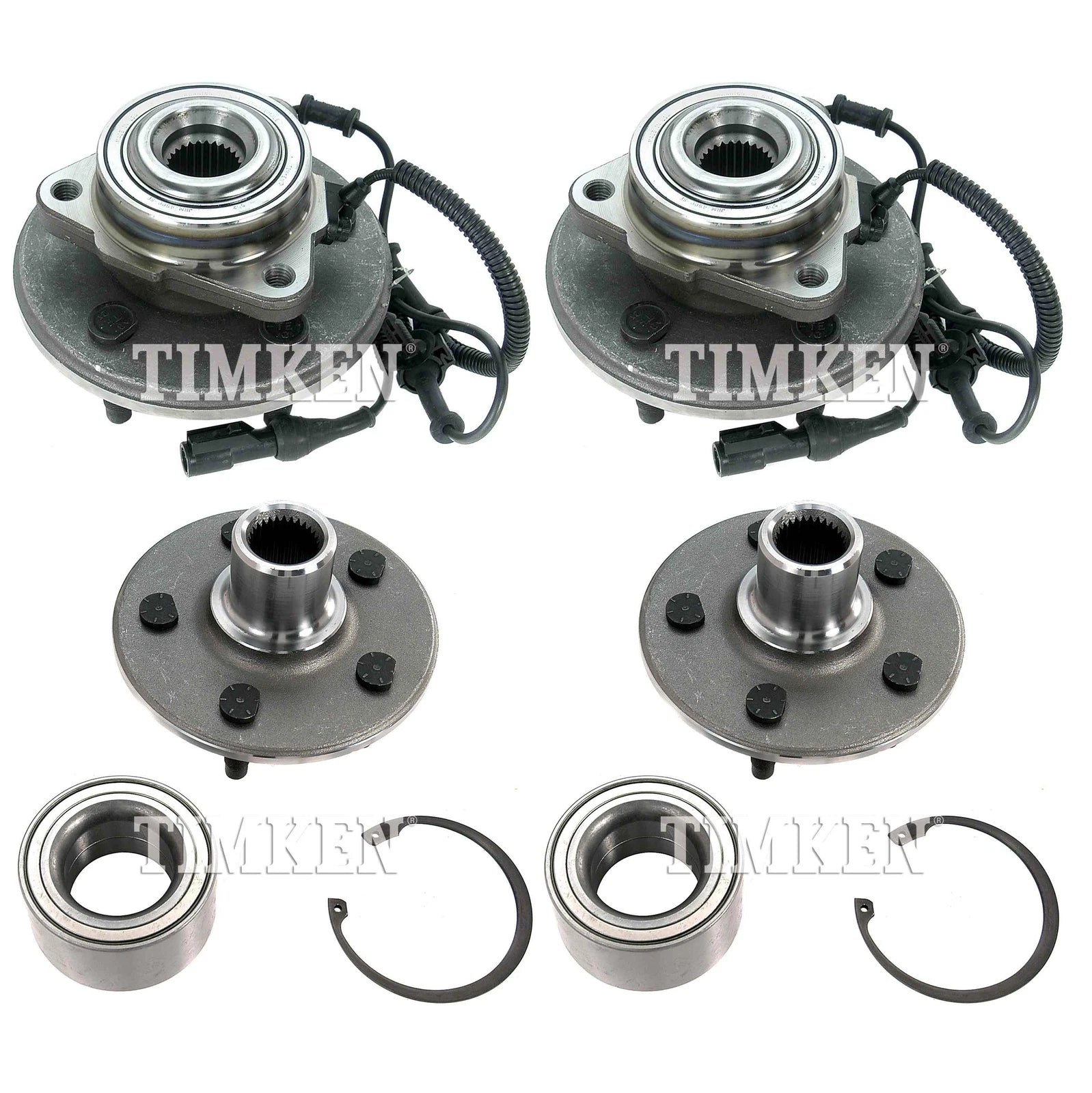 Front & Rear Wheel Bearing & Hub Assembly Kit for Ford Explorer (2002–2005)