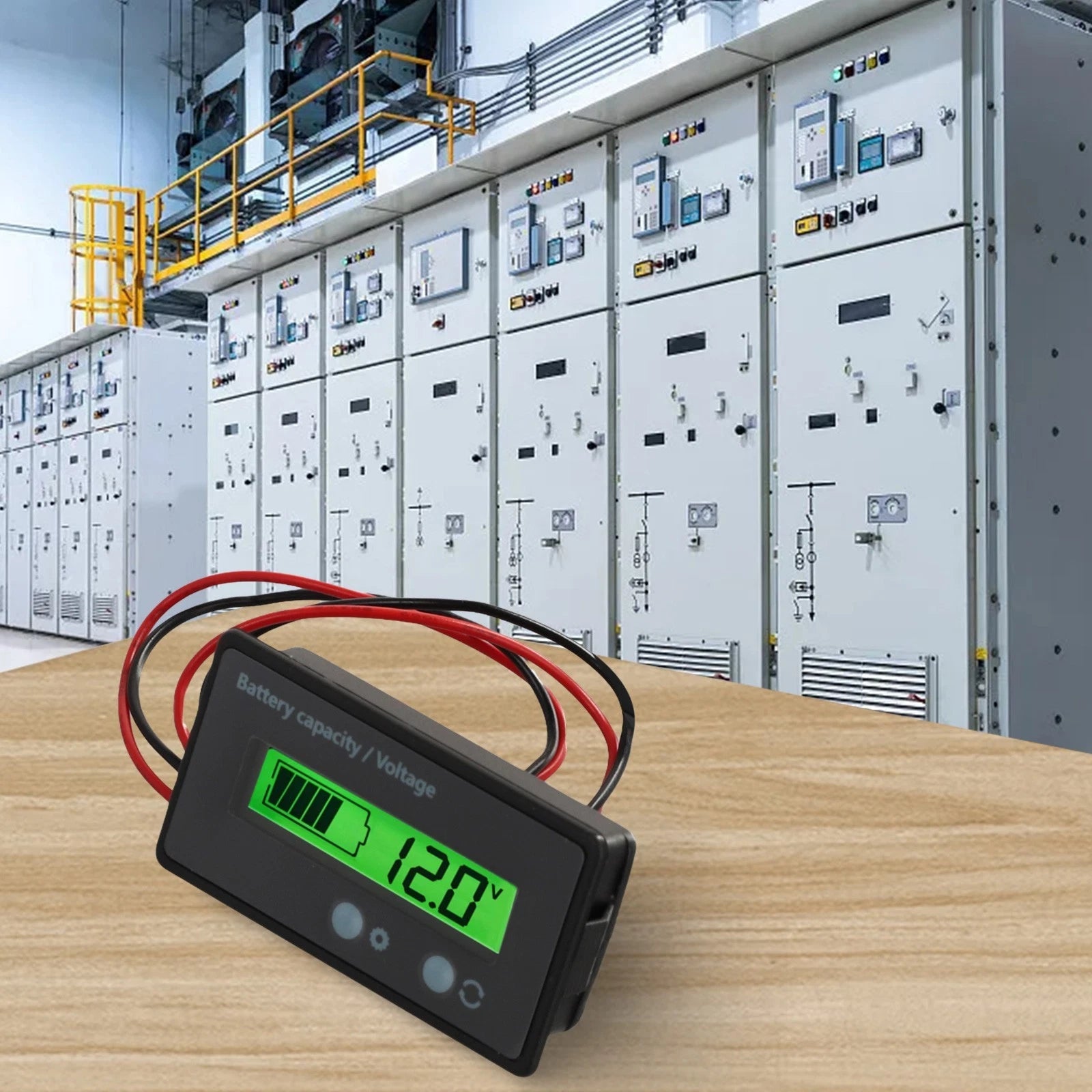 Voltmeter Battery Capacity Monitor Gauge for Universal Applications (LED)