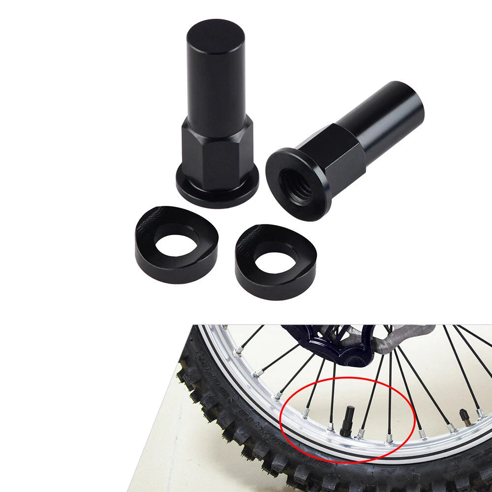 Rim Lock Nut Spacer Kit Black for CRF YZF KXF RMZ CR YZ KX RM (85–450)