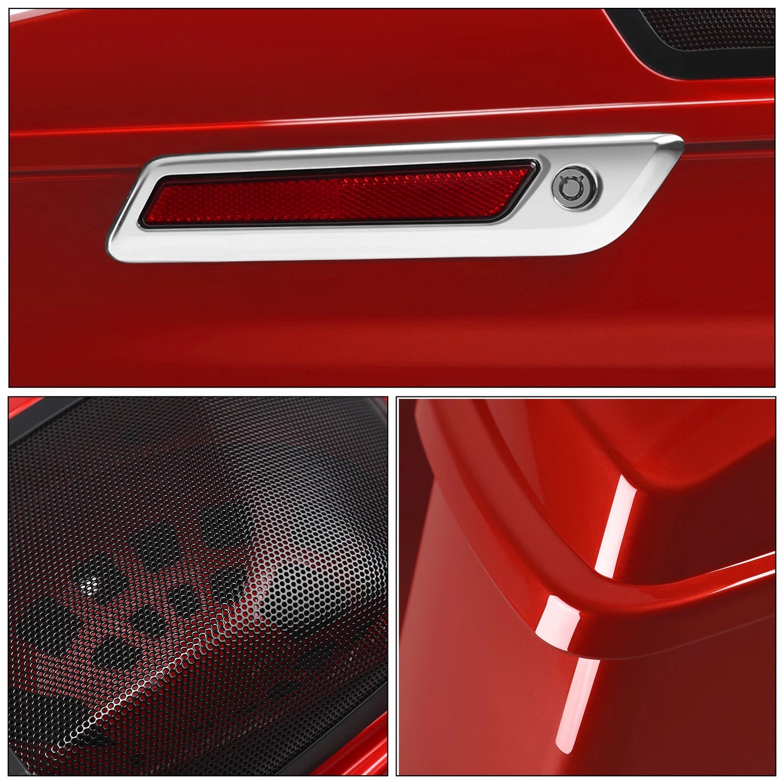 Saddlebags Speaker Lids for Harley CVO Street Road Glide (2014–2024) Wicked Red