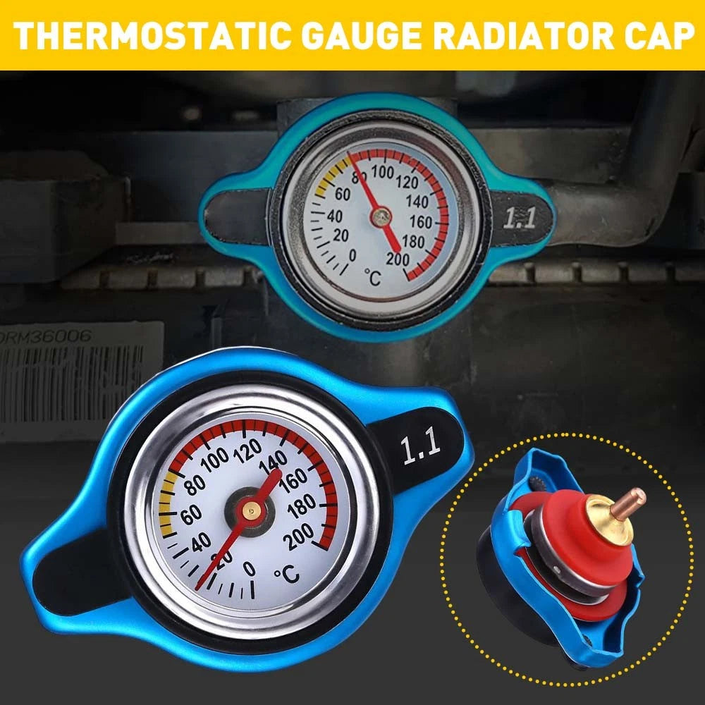 High Pressure Radiator Cap with Temperature Gauge for Make Model