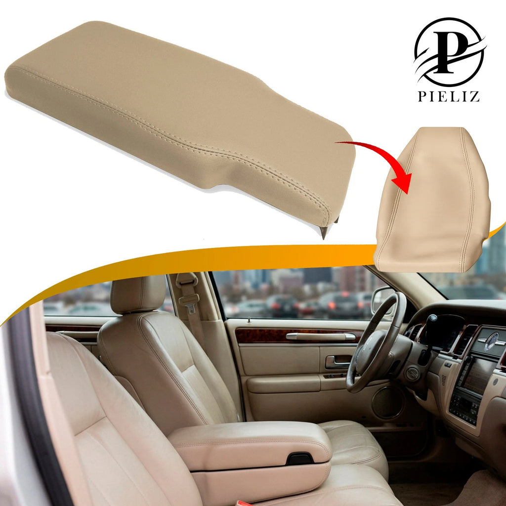 Console Lid Cover for Lincoln Town Car (2003–2011) Beige PVC Leather