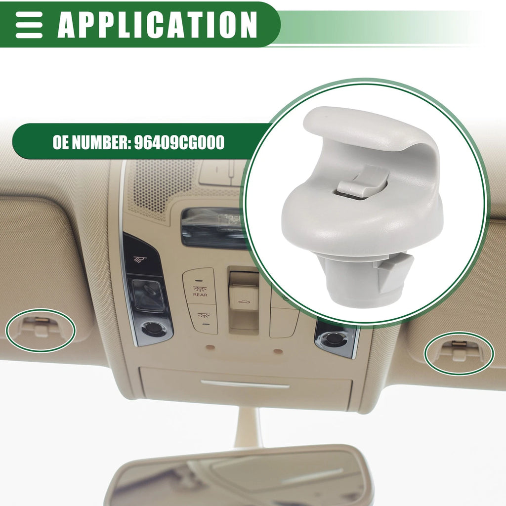 2pcs Sun Visor Holder Clip for Nissan Sentra (2015–2019) No. 96409CG000 Gray