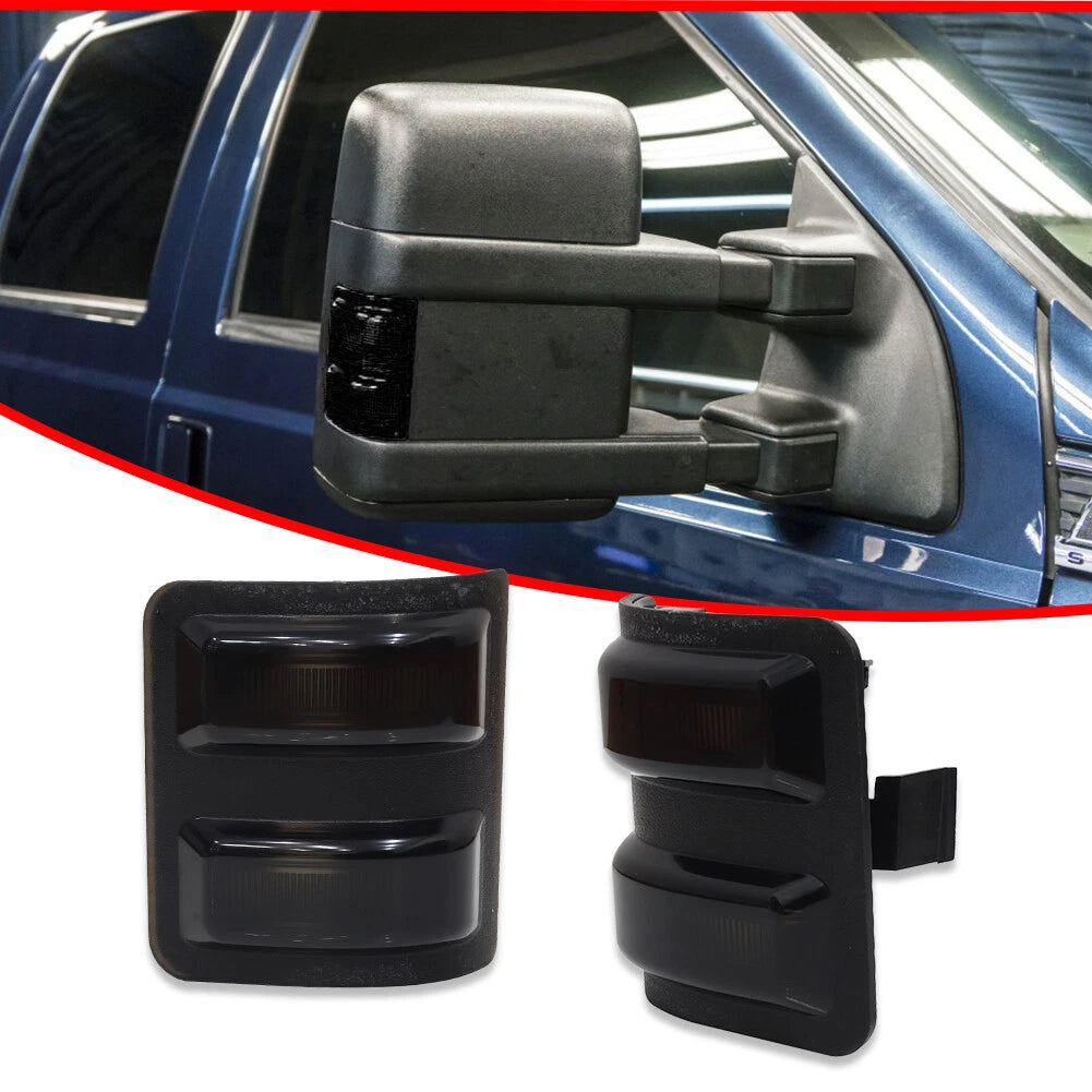 Smoke Lens Side Mirror Marker Signal Light Housings for Ford F250 F350 F450 F550