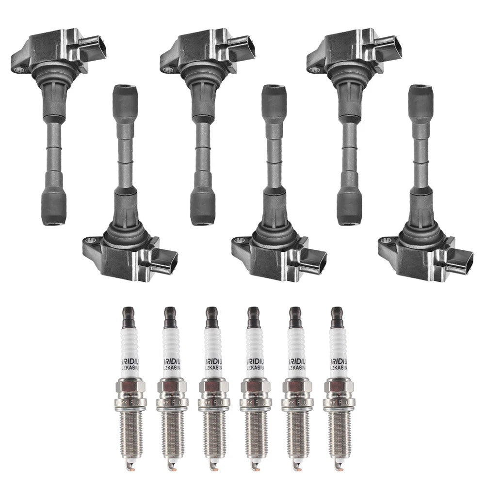 Set of 6X Ignition Coils + Spark Plugs for Nissan Murano (2009–2019) UF550