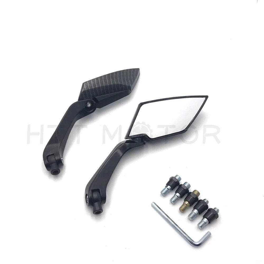 Diamond Blade Rearview Mirrors 8mm 10mm for Honda Harley Kawasaki (All Years)