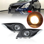 Pair Fog Lamps Assembly for Nissan Versa (2015–2018) w/ Switch Bulbs
