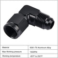 2X 6AN 8AN 10AN Female to Male Flare 90 Degree Swivel Fitting Adapter