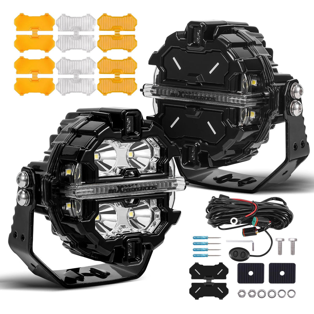 3X 3.5 Inch Round LED Off Road Lights for maXpeedingrods (160W, 19200LM)
