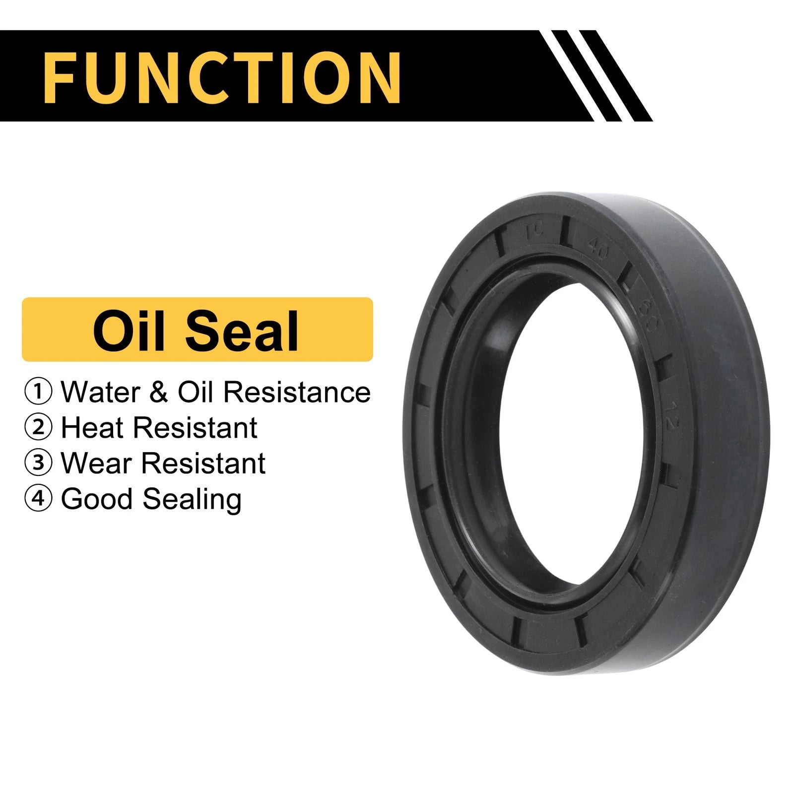 Set of 5 Oil Seal Ring for Rotary Shaft 40x60x12mm NBR Rubber