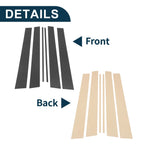 Set of 6 Door Pillar Window Trim for Toyota 4Runner (2003–2009) Carbon Fiber