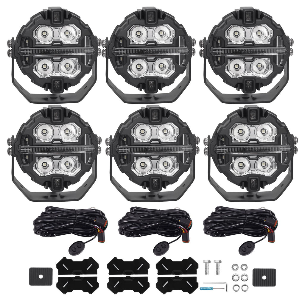 6pcs 3.5" LED Work Light Spot Pods for SUV Truck Off Road