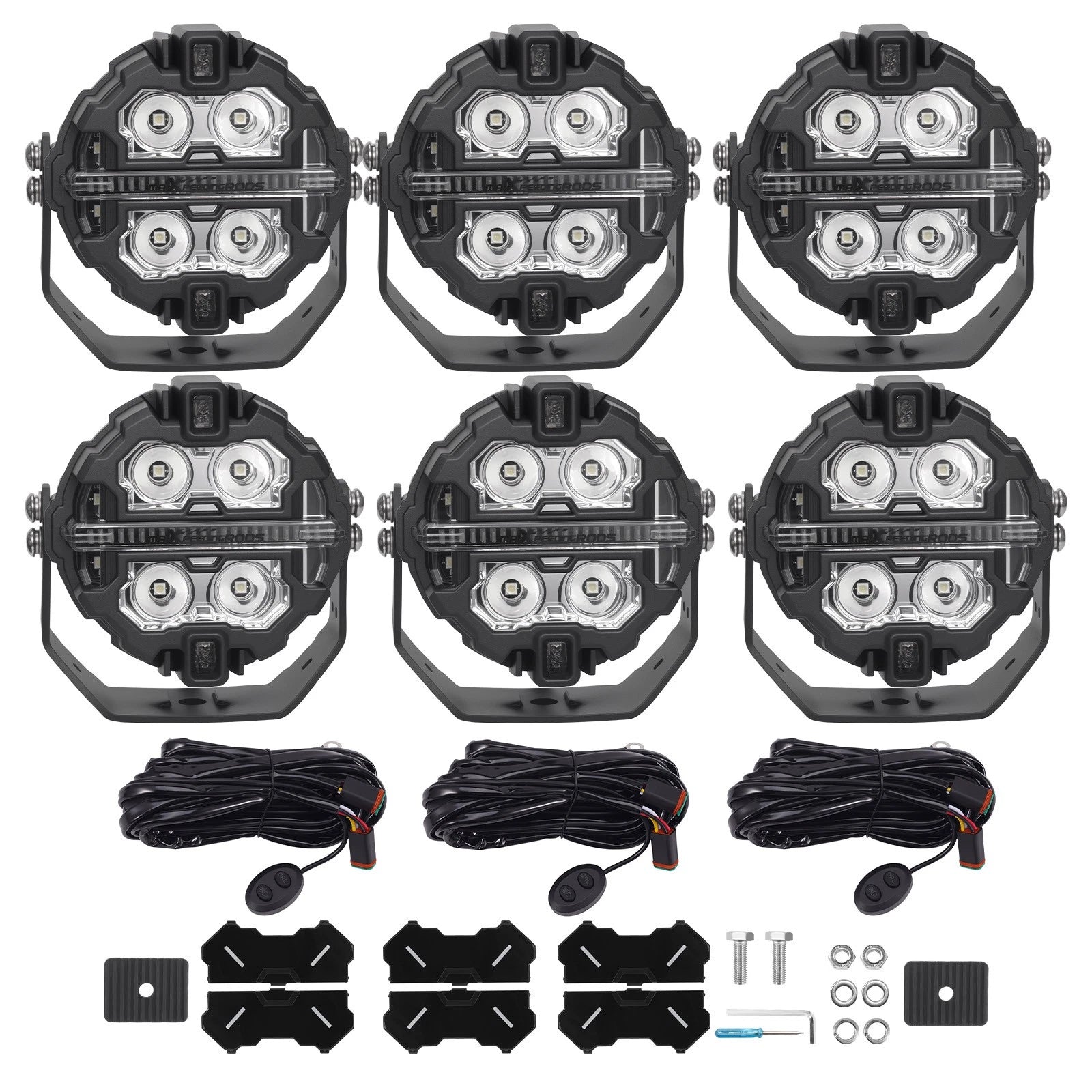 6pcs 3.5" LED Work Light Spot Pods for SUV Truck Off Road