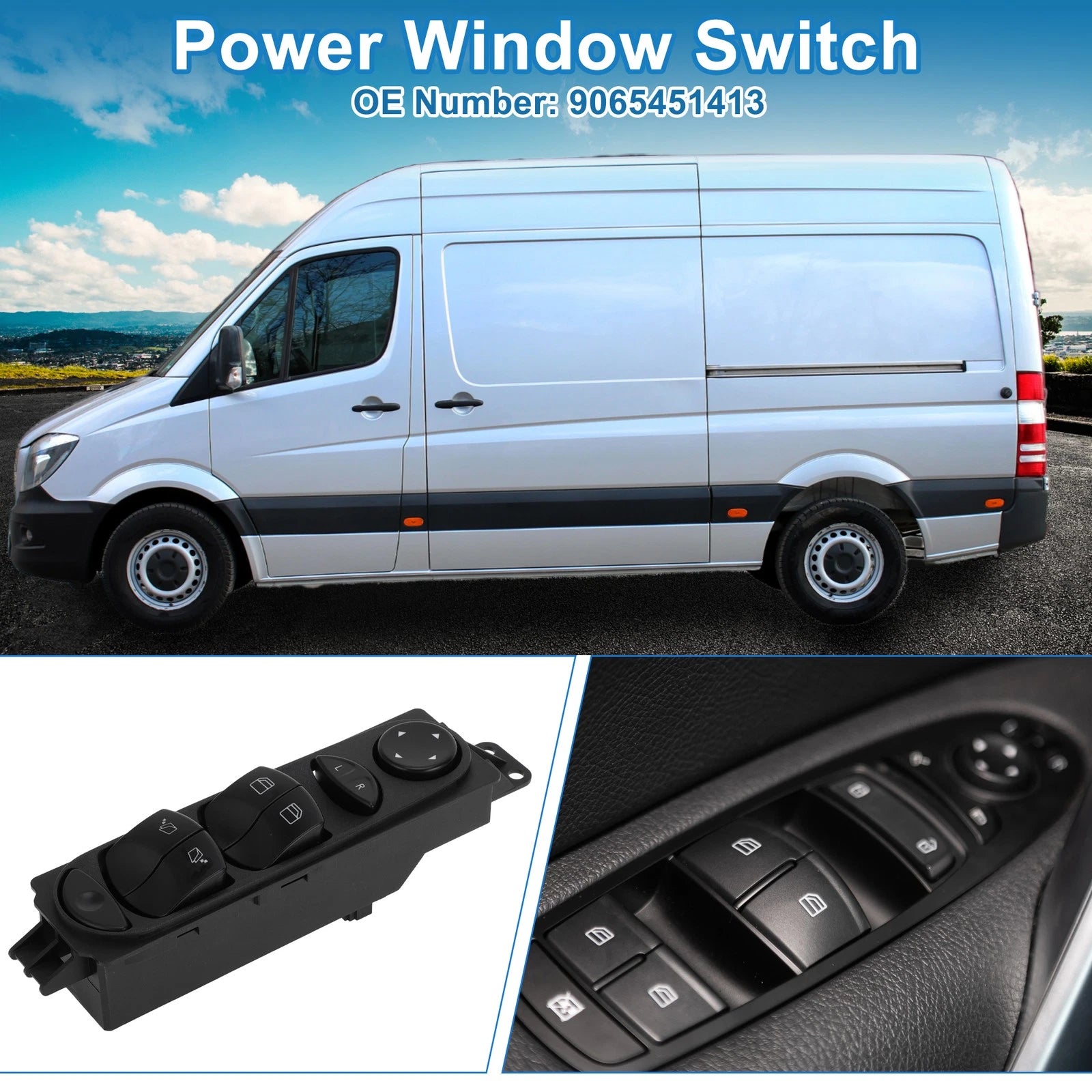Power Window Switch for Mercedes-Benz Sprinter (2019–2023) 9065451413
