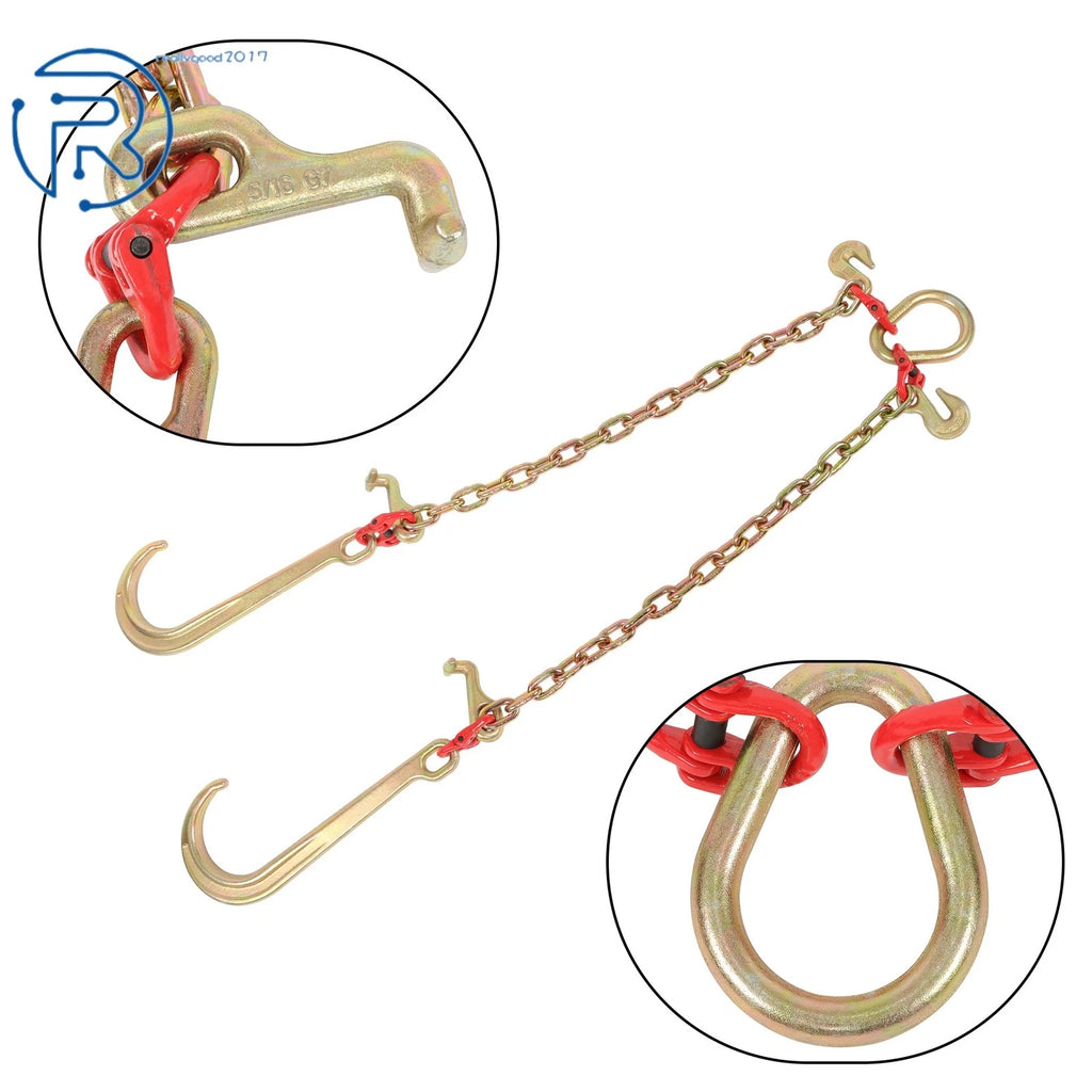 5/16" x 2' V Type Towing Chain Bridle for G80 (with 15" J & Grab Hooks)