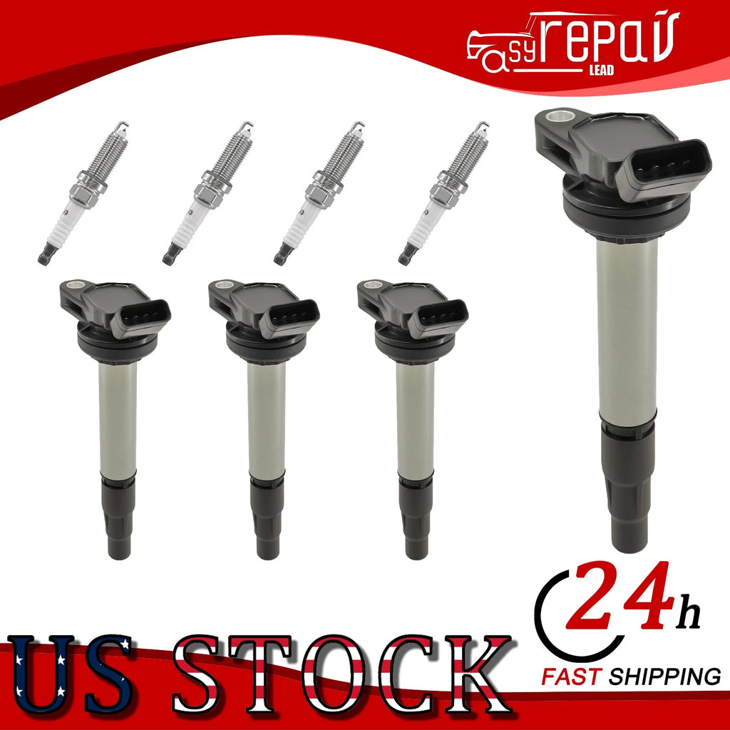 Set of 4 Ignition Coils & Spark Plugs for Pontiac Vibe 1.8L L4 (2008)