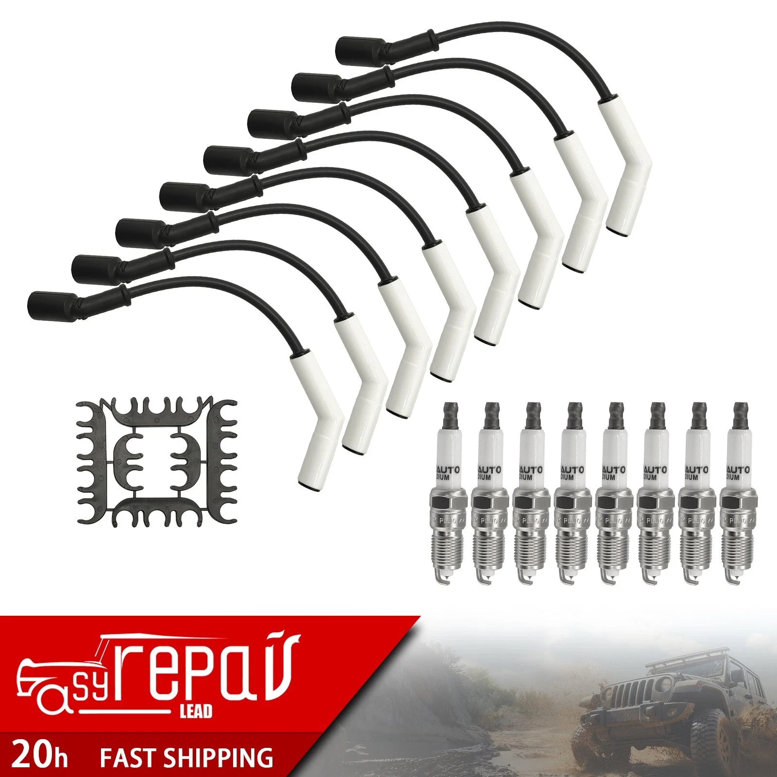 Ignition Wires + Iridium Spark Plugs for Chevy Olds Le Sabre Cutlass Caprice