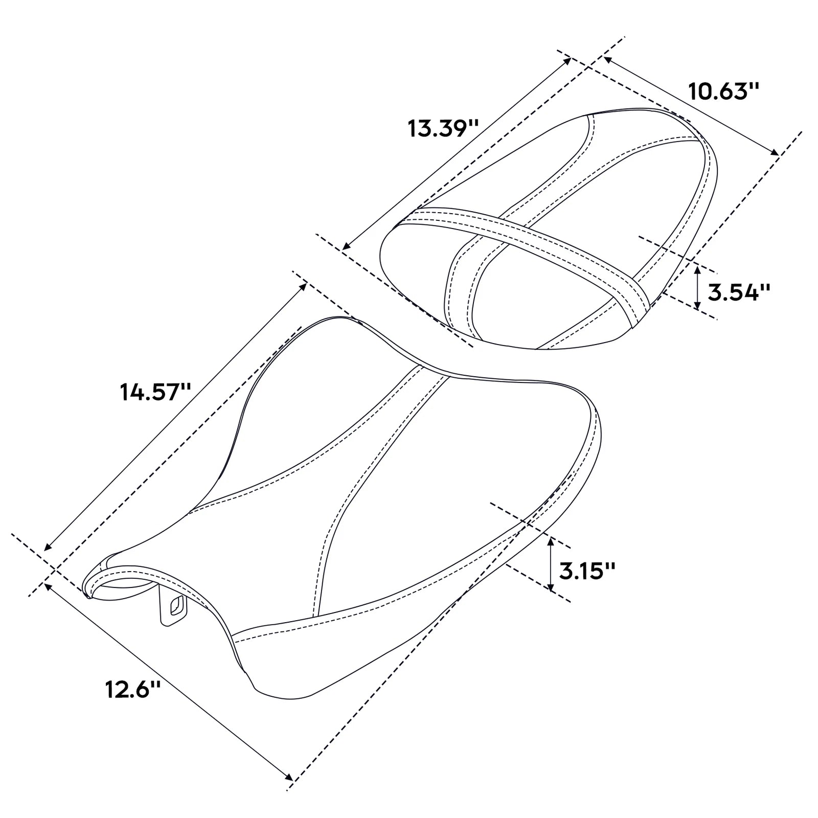 Black Rider Driver & Passenger Seat for Suzuki GSXR1000 (2007–2008)