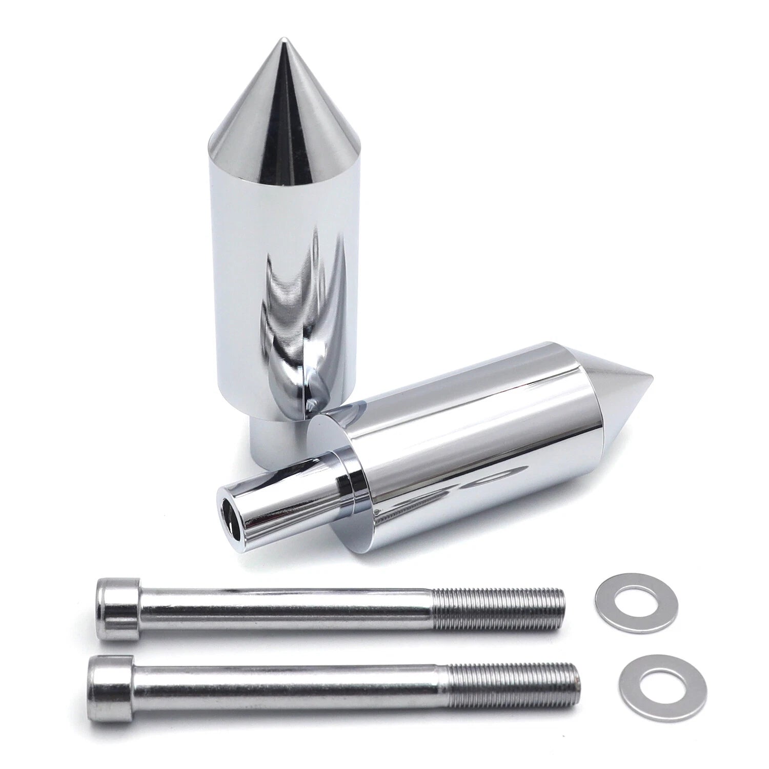 Extended Aluminum Spike Frame Sliders Chrome for Honda CBR600RR (2003–2006)