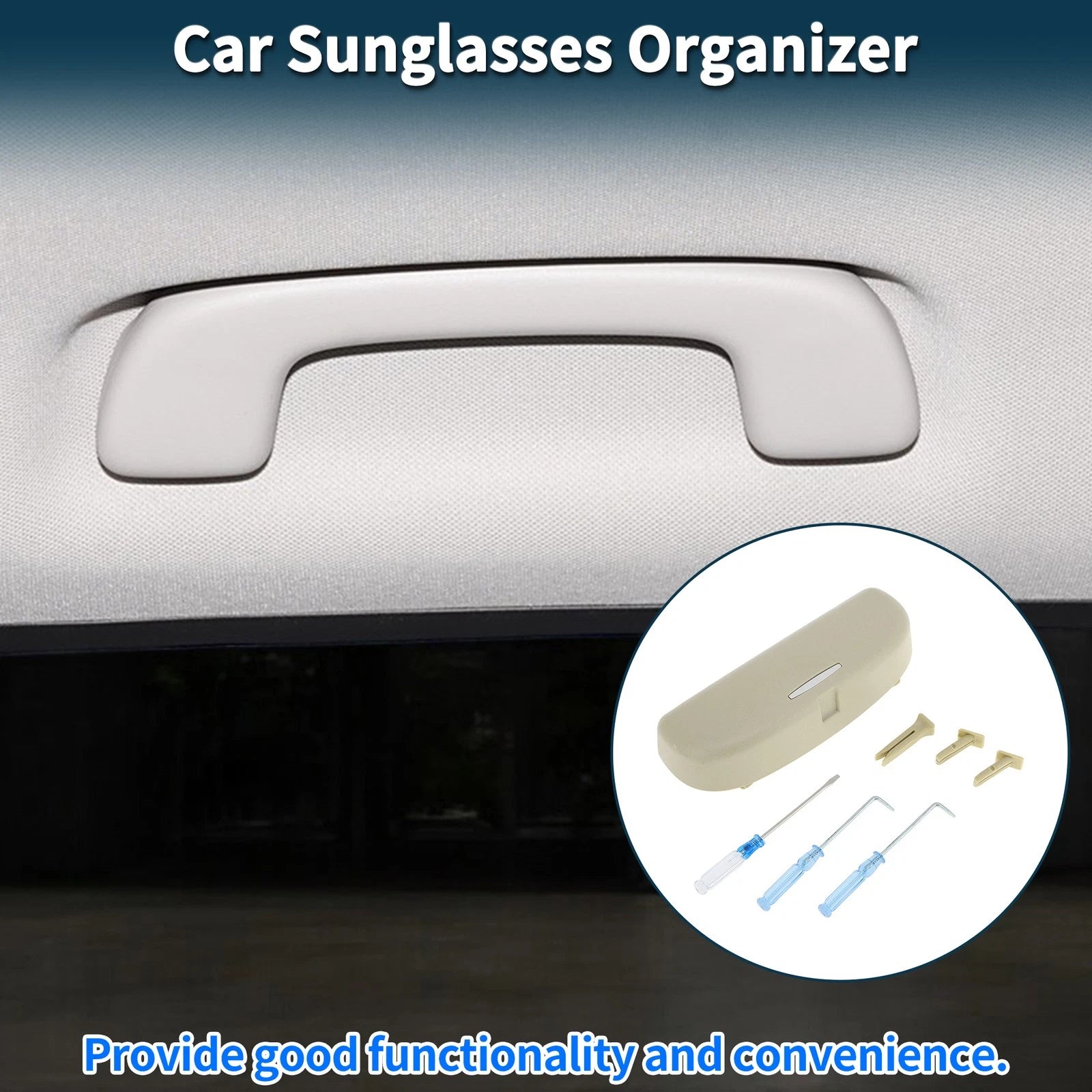 Sunglasses Case for Volkswagen Golf (2010–2023) Eyeglasses Holder Beige