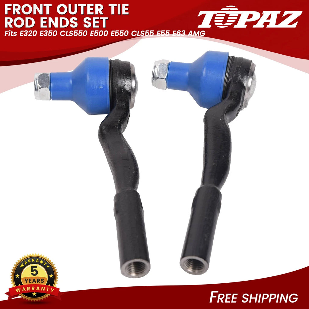 Set of 2 Front Outer Tie Rod Ends for Mercedes E320 E350 CLS550 (1995–2009)