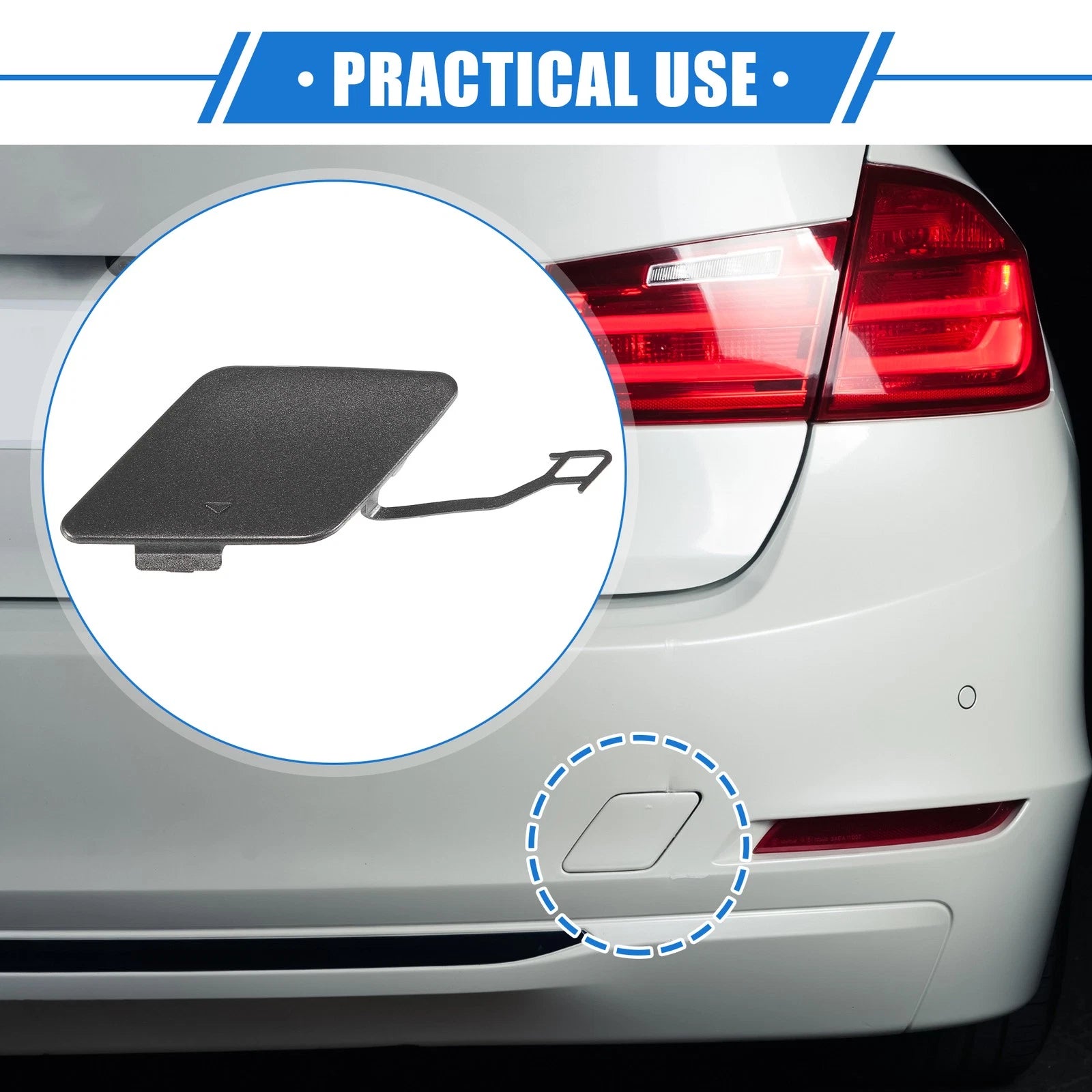 Tow Hook Eye Hole Cover Cap for BMW 3 F30 (2012–2015) Deep Gray