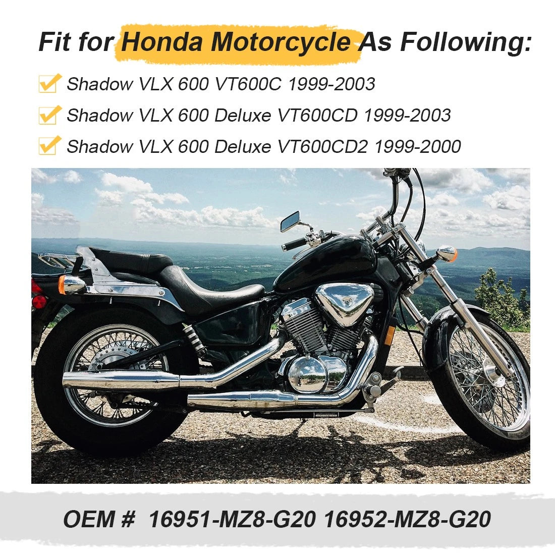 Fuel Tank Tube Hose for Honda Shadow VLX 600 VT600C VT600CD VT600CD2 (1999–2003)