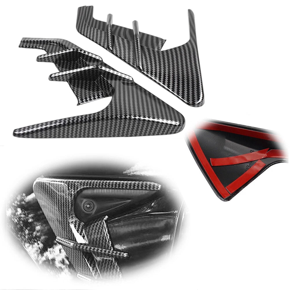 Gloss Carbon Fiber Side Fender Camera Cover Trims for Tesla Model 3 Y