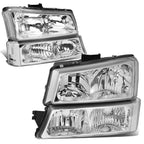 Chrome Headlight + Clear Bumper + Black Smoke 3D LED Tail Light for Silverado (2003–2007)