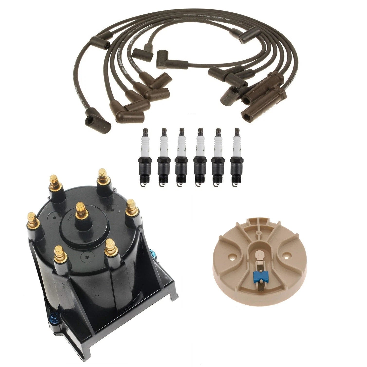 ACDelco Ignition Kit for Chevy 4.3L V6 (1996–2002) - Rotor, Cap, Wires, Plugs