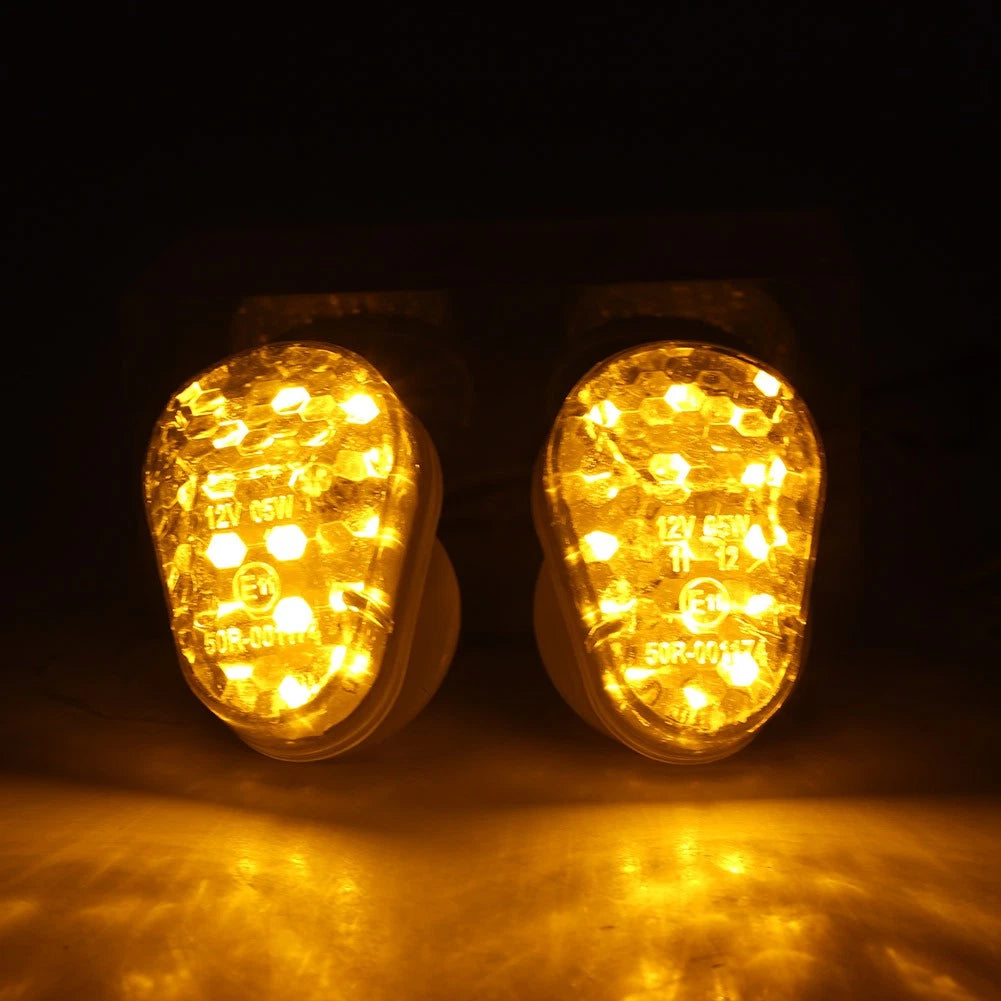 Flush Mount Turn Signal LED Light Clear Lens Cover for Kawasaki Ninja ZX6R (1998–2002) & ZX9R (1998–2003)