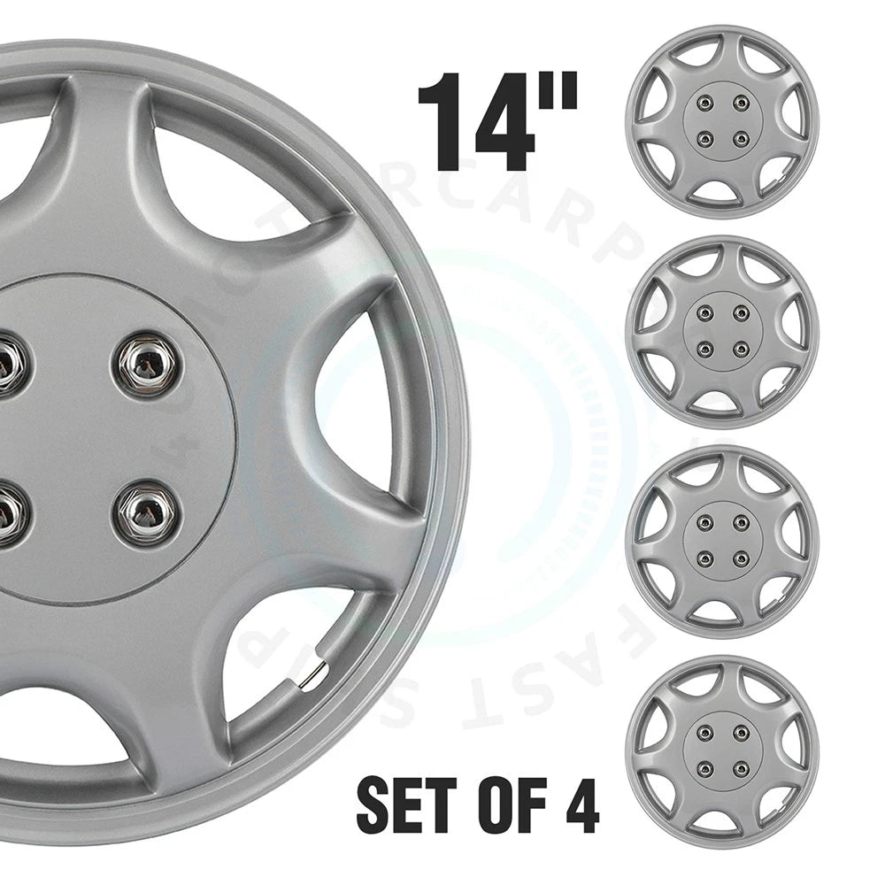 Set of 4 Universal 14-Inch Wheel Covers for 4 Lug Tires