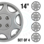 Set of 4 Universal 14-Inch Wheel Covers for 4 Lug Tires