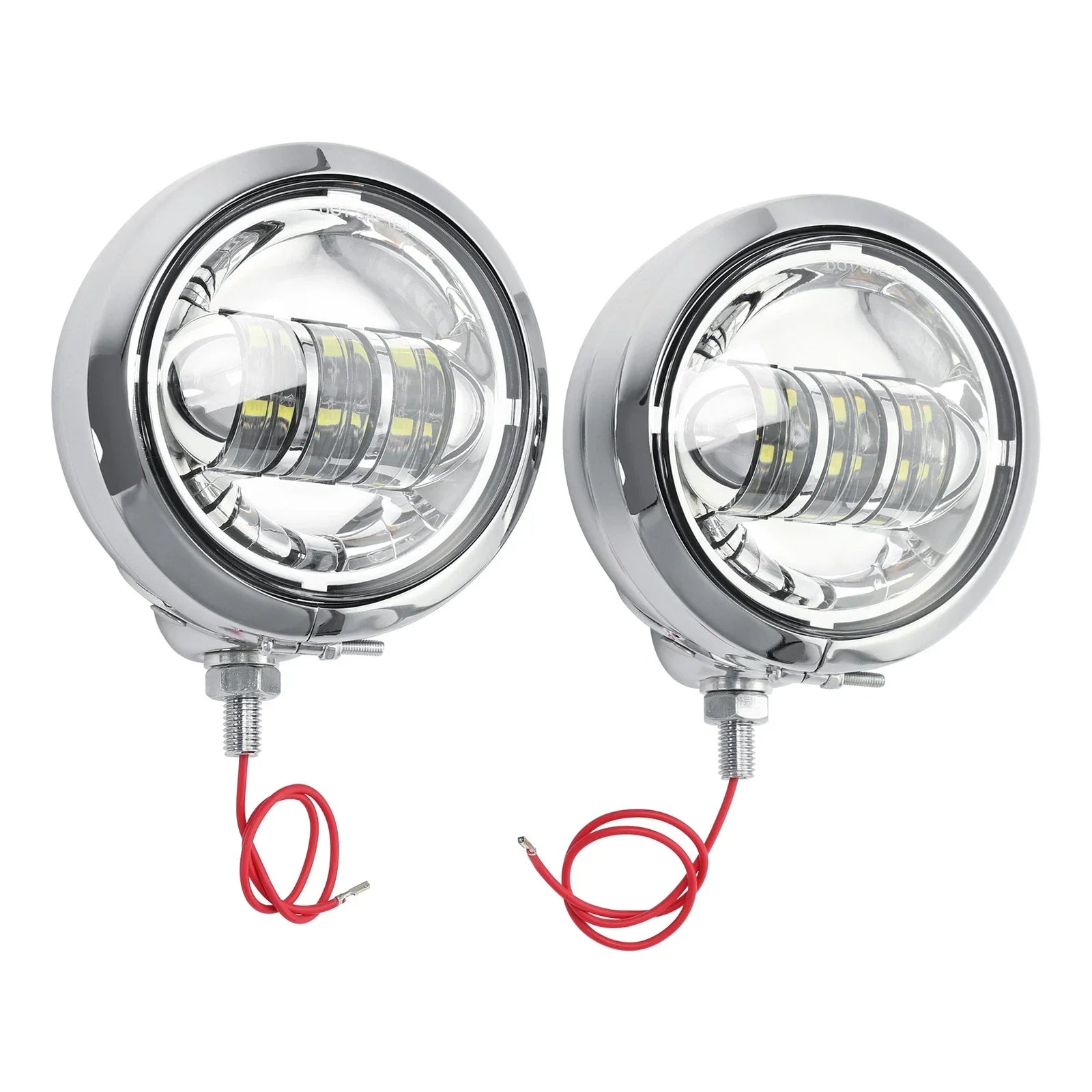 4-1/2" Chrome Auxiliary Fog Lights & Housing for Harley Davidson
