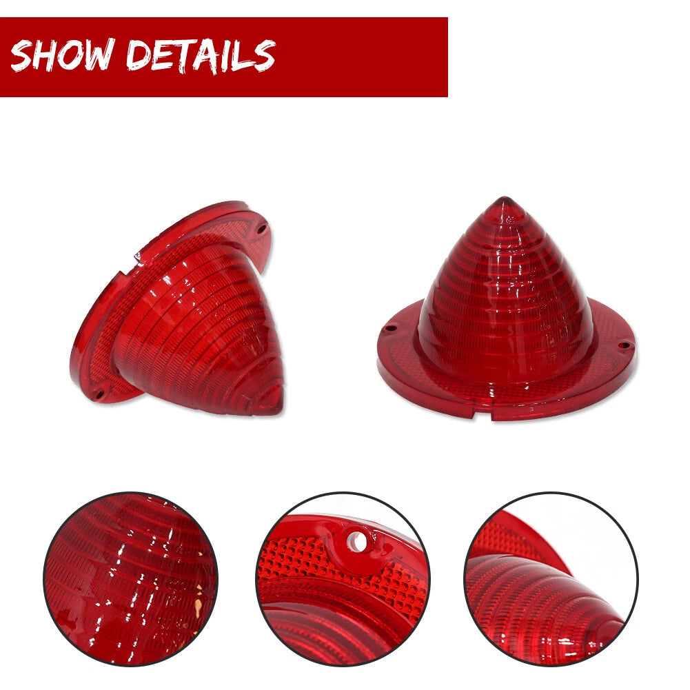 Set of 4 Tail Light Lamp Red Trim Covers for 60-61 Impala Bel Air Biscayne El Camino