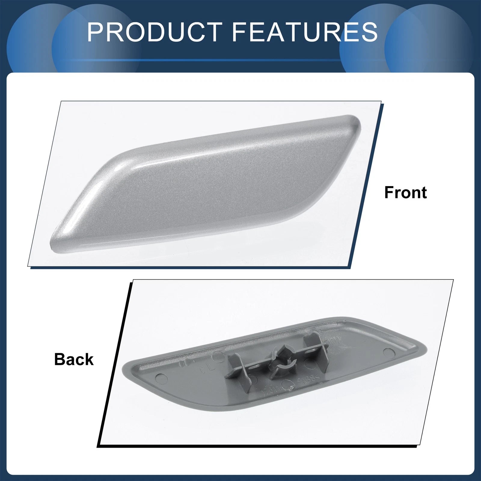 Front Left Washer Nozzle Cover Cap for Honda Accord VIII (2011–2013) Silver Tone