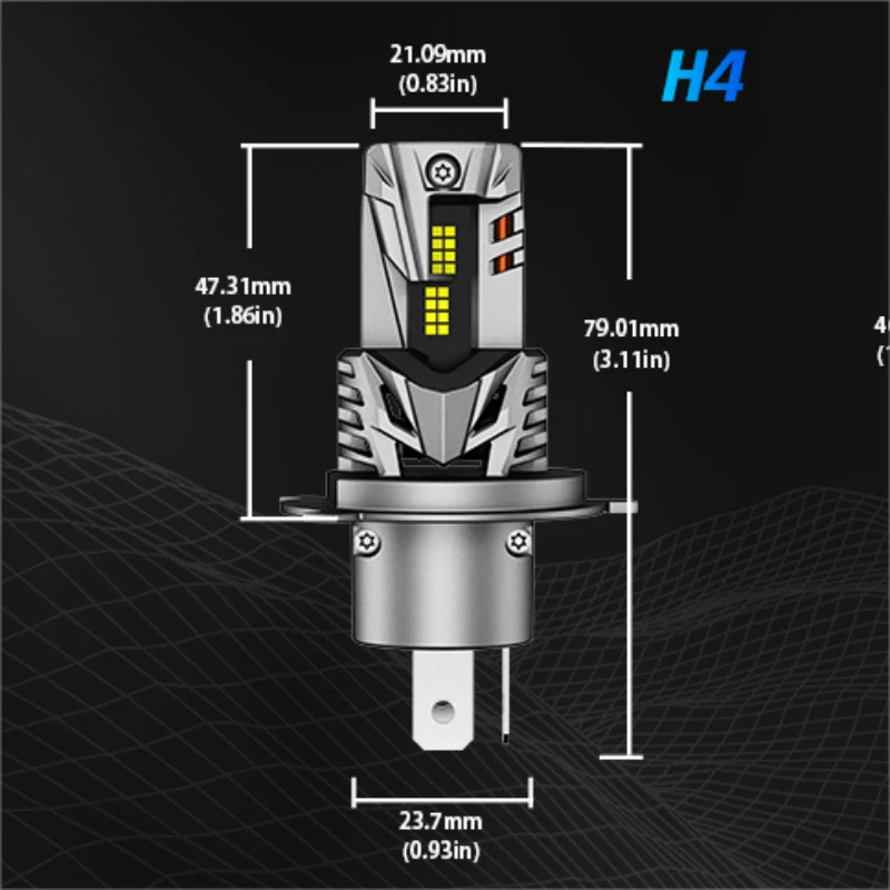 2X H4 LED Headlight Bulbs Kit for NOVSIGHT (20000LM, 90W, 50W)