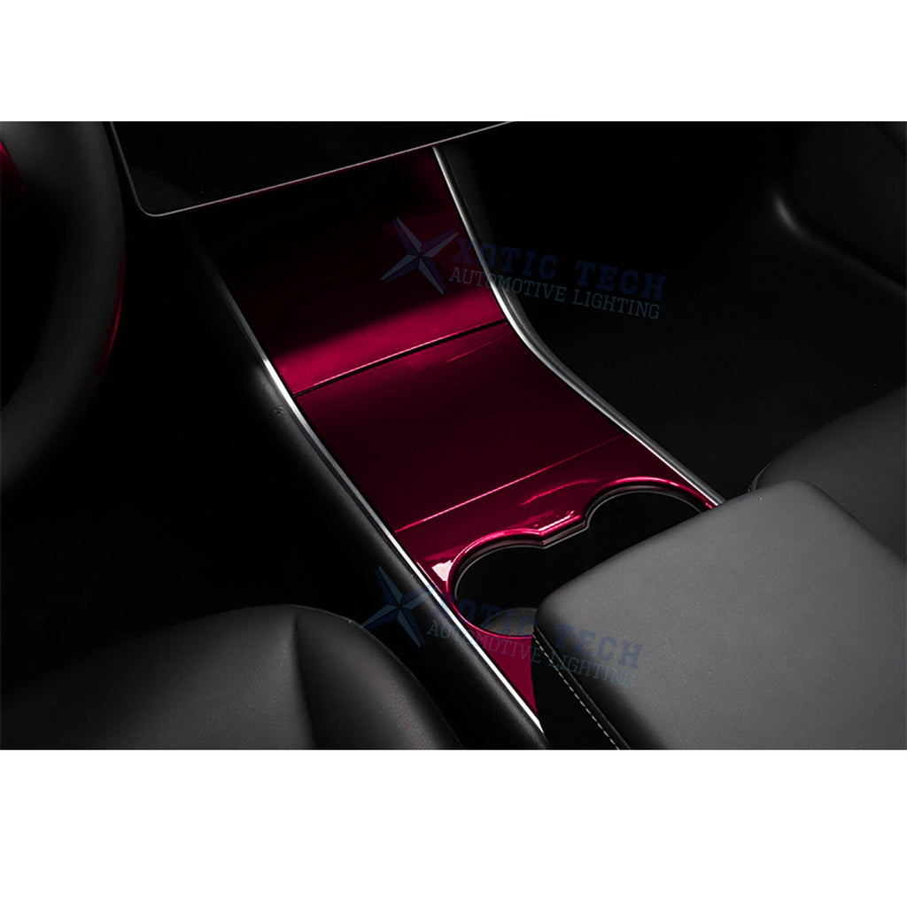 Wine Red Center Console Cupholder Cover Trim Set for Tesla Model Y/3 (2017–2020)