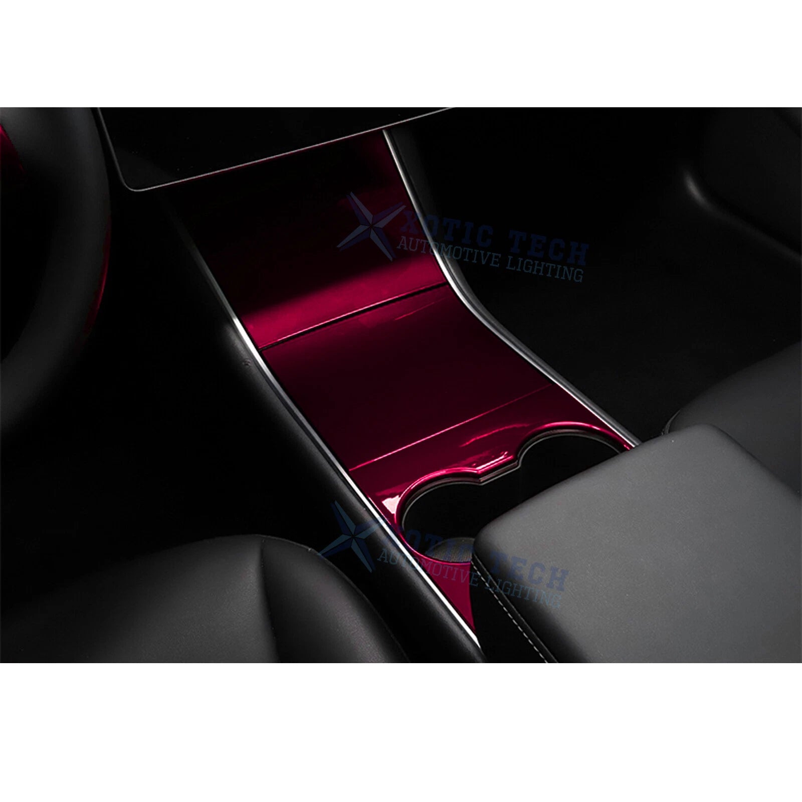 Wine Red Center Console Cupholder Cover Trim Set for Tesla Model Y/3 (2017–2020)