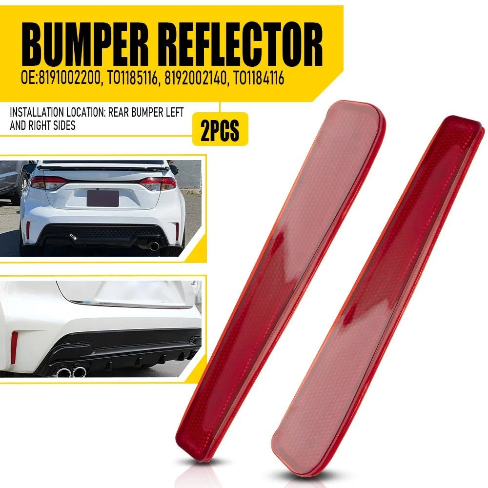 Set of 2 Rear Reflector Bumpers for Toyota Corolla (2020–2022)