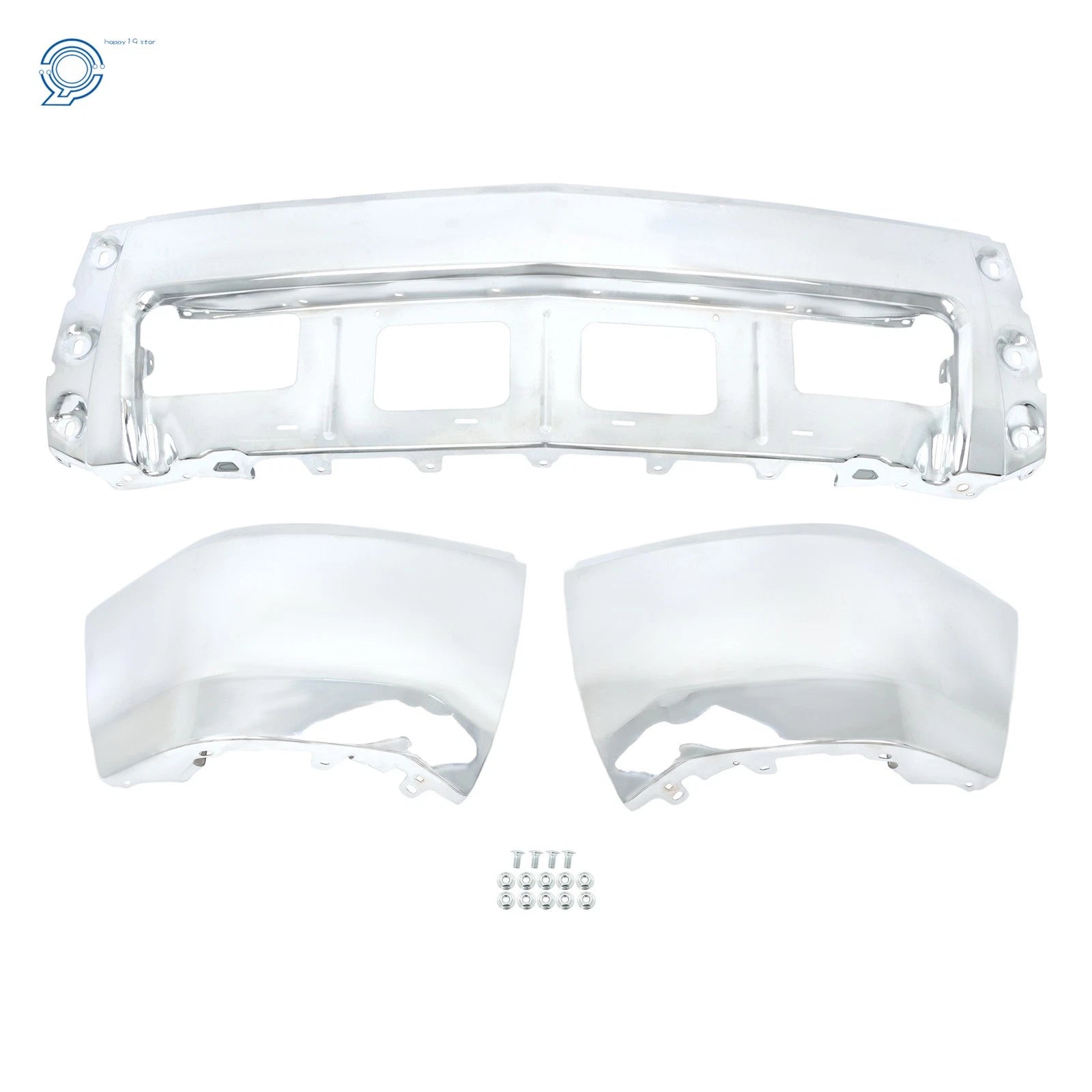 Chrome Split Front Bumper for Chevy Silverado 1500 (2014-2015)