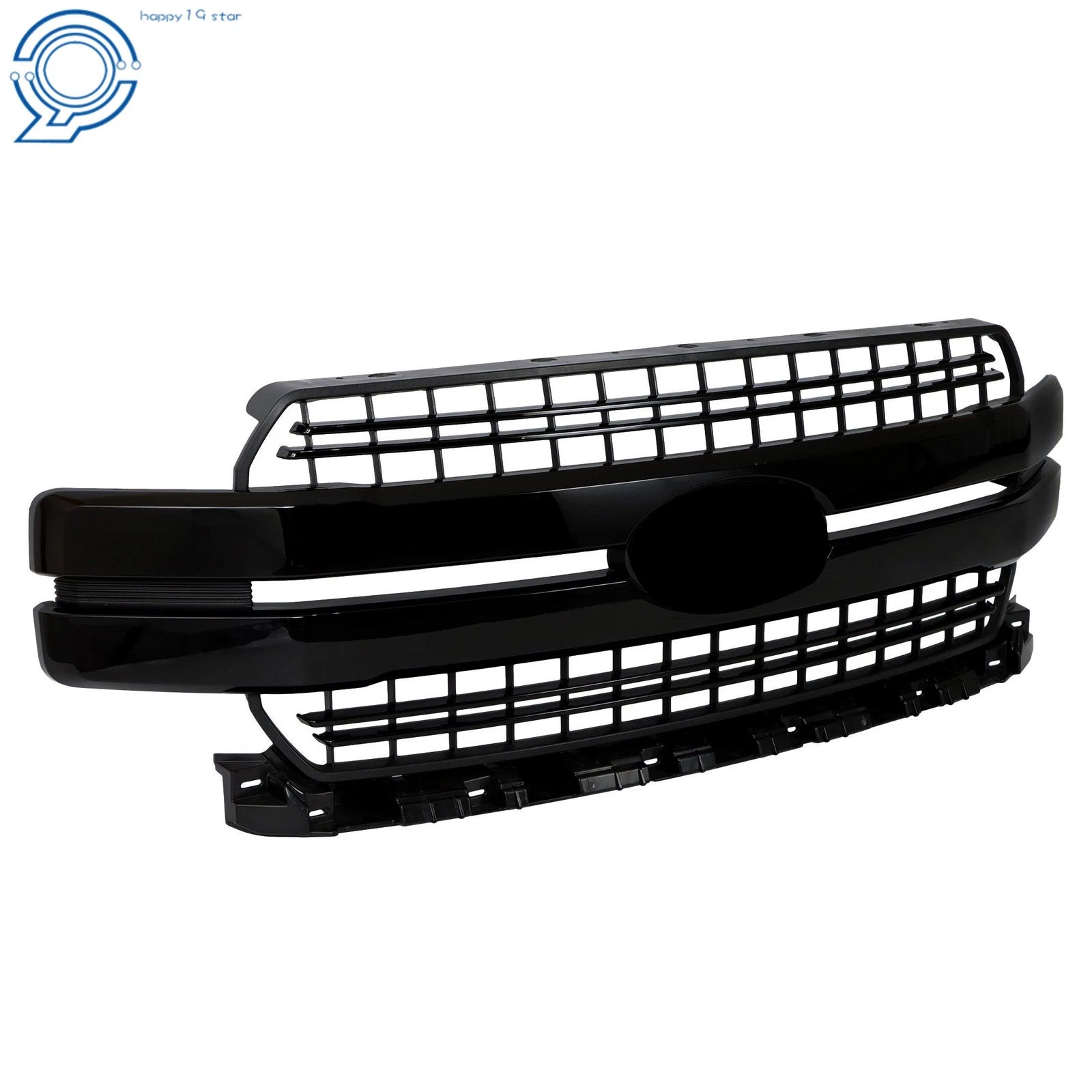 Front Bumper Grille for Ford F150 Lariat (2018-2020) Gloss Black