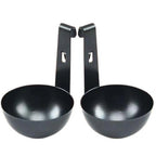 Set of 2 Black Stainless Steel Egg Poachers for Kitchen Cooking Tools
